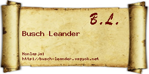 Busch Leander névjegykártya